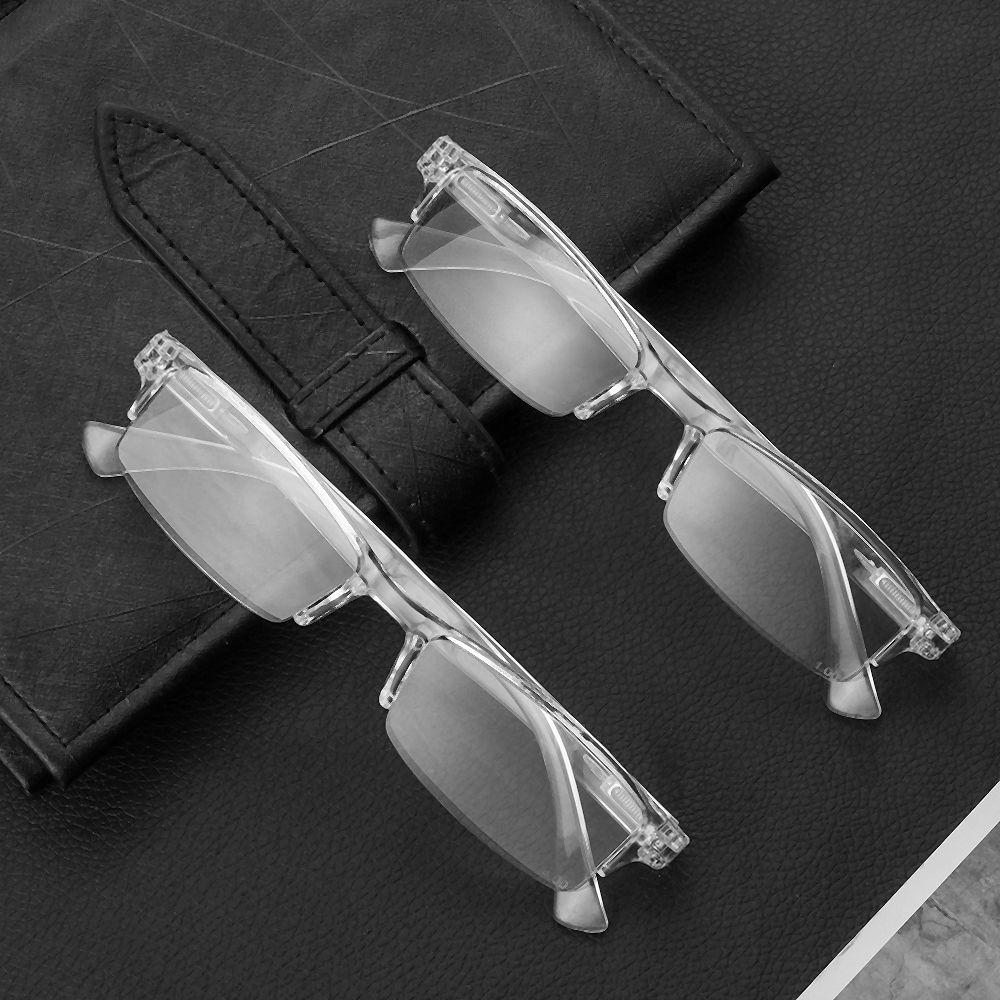 Transparent Silver Ultralight Presbyopic Glasses Plastic Frame Flat Mirror Eyewear Reading Glasses