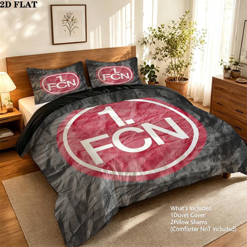 1. FC Nürnberg Pattern Bedding Quilt Set Home Decoration Gift (1 * duvet cover + 2 * pillowcase without core)