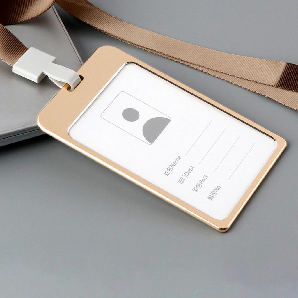 Модный чехол для карточек Женский Мужской Алюминиевый сплав Держатели для визиток Рабочий Бейдж Держатель для шнурка Металлические Сумки Чехол