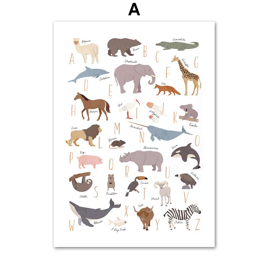 Алфавит чувство расписания язык жестов цифровая настенная живопись на холсте плакаты на скандинавскую тему и принты настенные панно Декор для детской комнаты