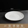 8 Pcs Plastic Dinner Plates Stone Textured Smooth Burr Free Edge Dishwasher Safe for Home Kitchen Family Dinner