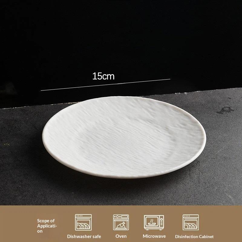 8 Pcs Plastic Dinner Plates Stone Textured Smooth Burr Free Edge Dishwasher Safe for Home Kitchen Family Dinner