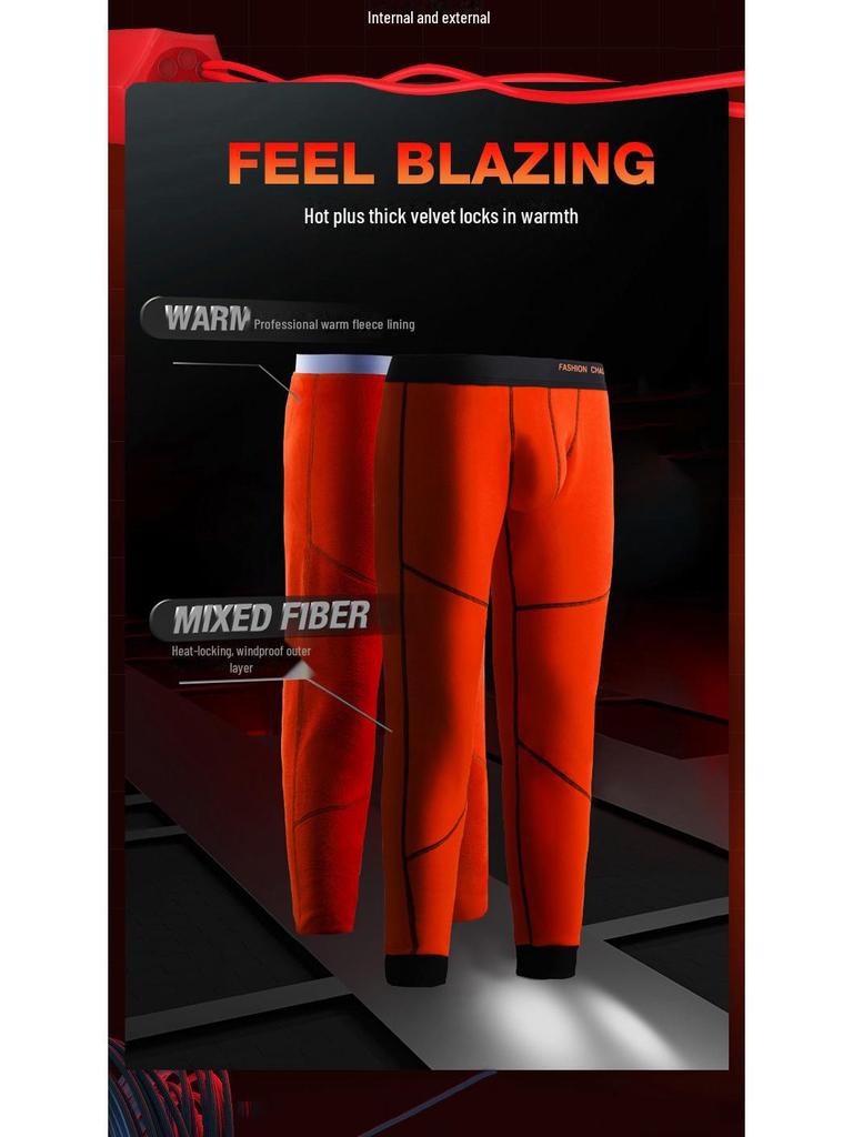 Мужские утолщенные флисовые брюки: Теплые хлопчатобумажные колготки и леггинсы на зиму-осень