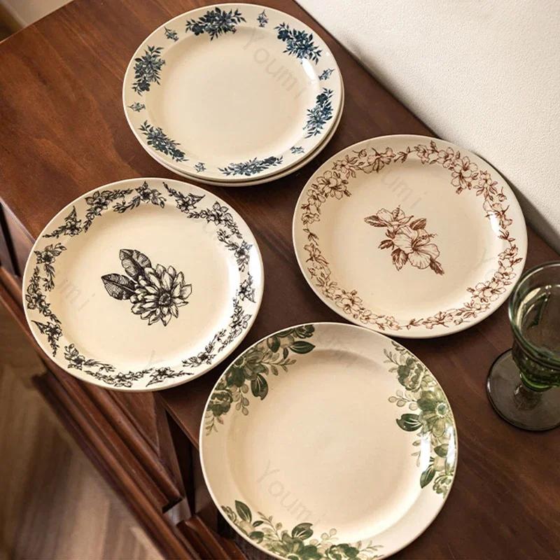 Креативные керамические тарелки в китайском стиле, роскошные ресторанные десертные салатные тарелки, изысканные домашние блюда, глубокая тарелка, изысканная столовая посуда