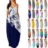 Women's Summer Sundress Long Thin Straps Sleeveless Floral Casual Long Women Maxi Dress