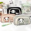 Милые пеналы с пандой для детей Серия однотонных пеналов для студентов Большая вместимость Сумка для хранения канцелярских принадлежностей