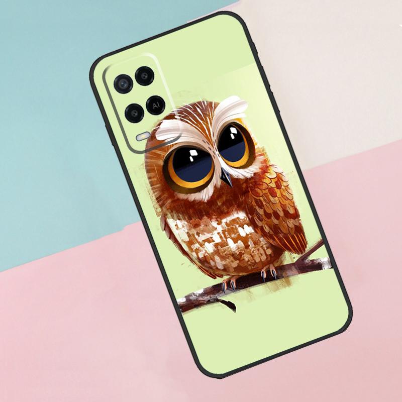 Cute Owl Cartoon For Oppo A74 A94 A54 A80 A78 A98 A40 A60 A18 A38 A58 A15 A17 A77 A57S A16 A76 A96 Phone Case