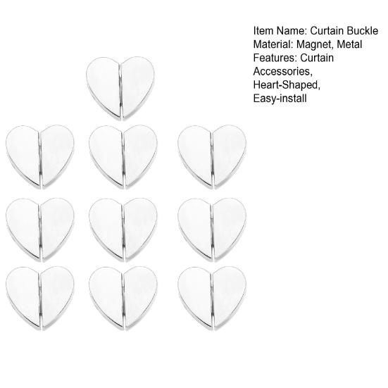 Heart-Shaped Curtain Magnets Curtain Buckles Keep Curtain Closed Curtain Closure Clips Prevent Light Leaking for Home Bedroom Bathroom Office