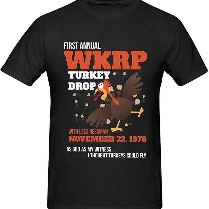 WKRP Turkey Drop T Shirt Thanksgiving Day for Men and Women