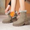 Thick Plush Snow Boots Women Faux Suede Non-slip Winter Boots Woman Keep Warm Cotton Padded Shoes Platform Ankle Booties