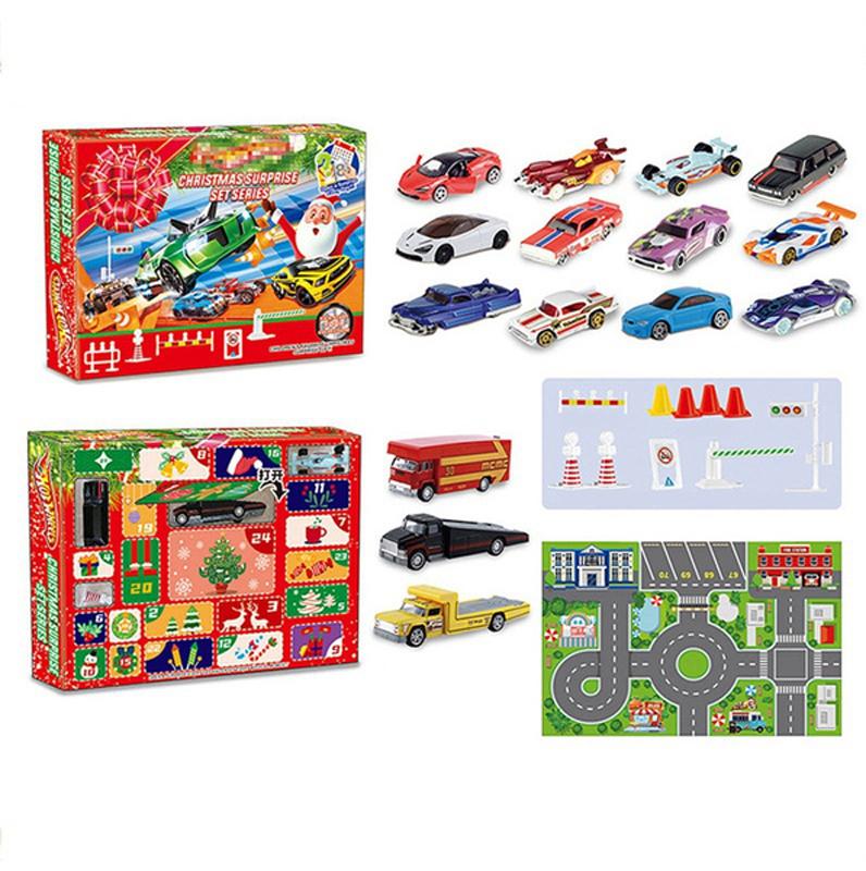 Christmas Calendar Countdown 24 Days Car Toy Set Christmas Advent Calendar Blind Box Toy Gift For Children Navidad Natal Kerst