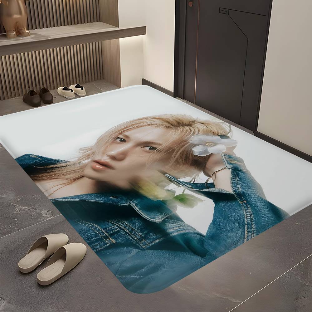 Kpop F-felix Room Mats Retro Multiple Choice Living Room Kitchen Rug Non-Slip Welcome Rug