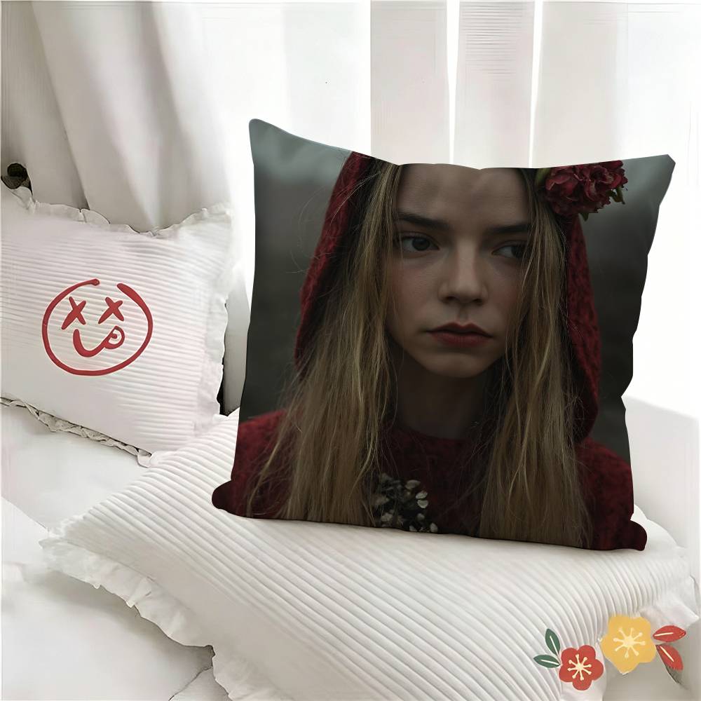 pc Actor AAnya TTaylor JJoy Pillow Case Fashion Square Pillowcase Bedroom Sofa Room Ins Decoration Leisure