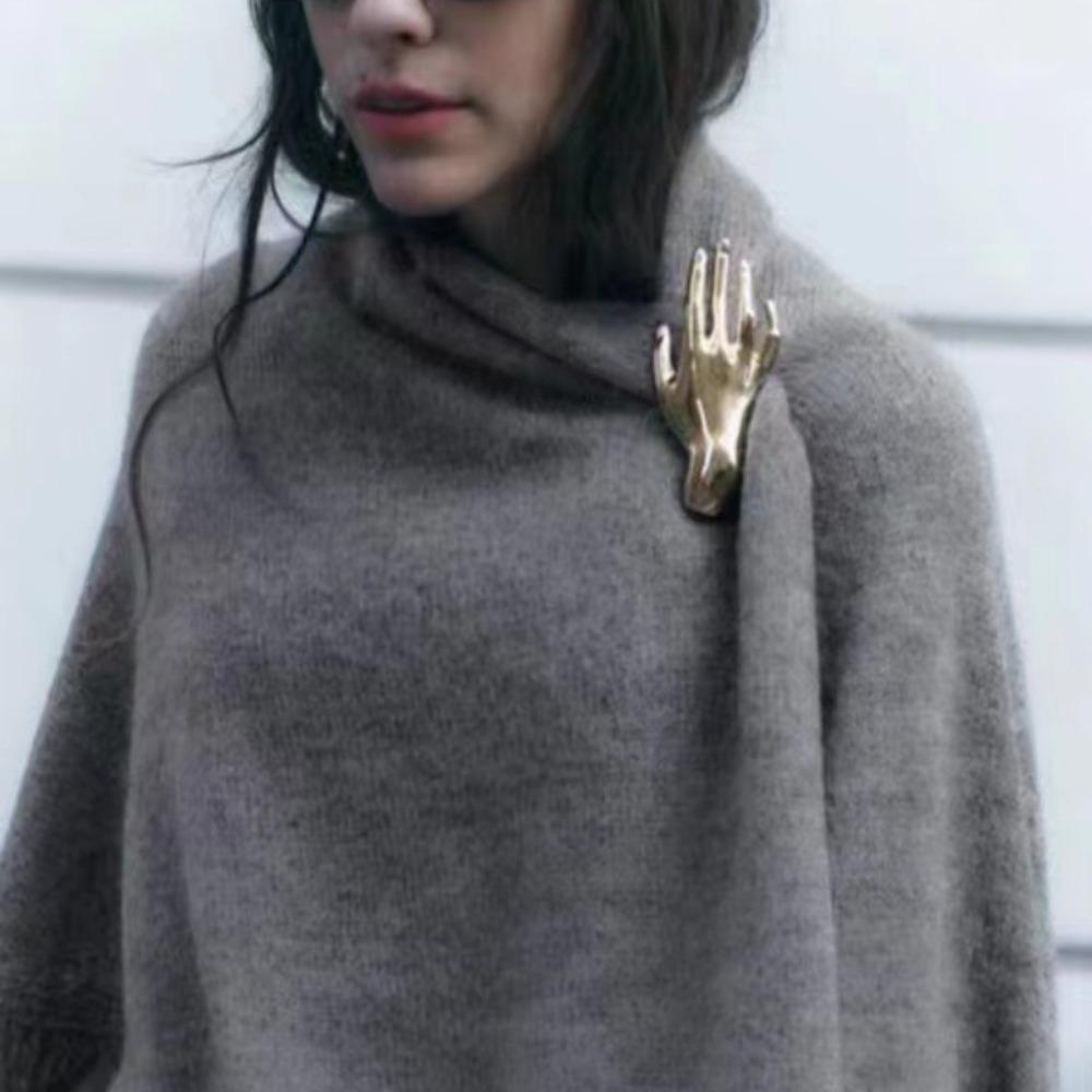 Large Metal Brooch Golden Shawl Clip Creative Suit Pins  Men