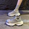 Тренд Повседневный Мама БЕЛЫЙ осень Весна Спорт Бег Массивные Кроссовки Женская Обувь Платформа Спорт Женская Вулканизированная Обувь На Шнуровке
