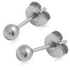 [Adelina Style] Titanium Earrings Silver Ball Round Ball Earrings Leave It On 1 Pair Simple Design Men's Ladies Unisex Metal Allergy Compatible (width