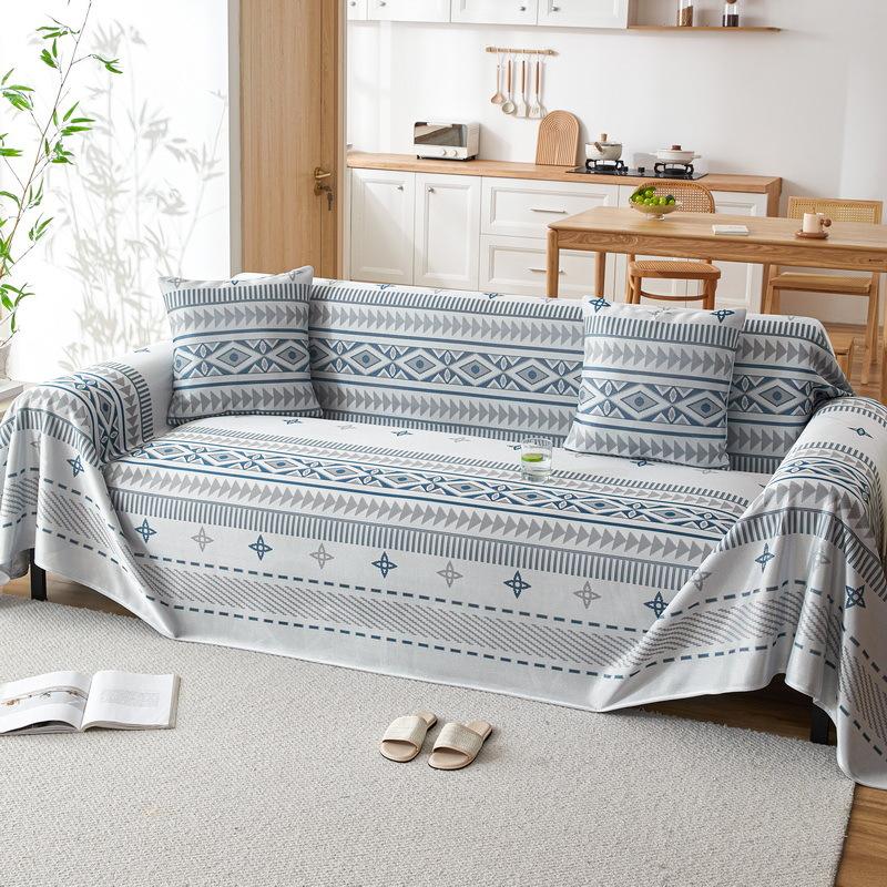 Summer Cool Ice Silk Sofa Towel Light Luxury High-Grade Sofa Cover Towel Non-Slip All-Inclusive Sofa Cover