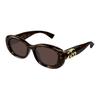 Gucci Oval-Frame Sunglasses Unisex Tortoiseshell
