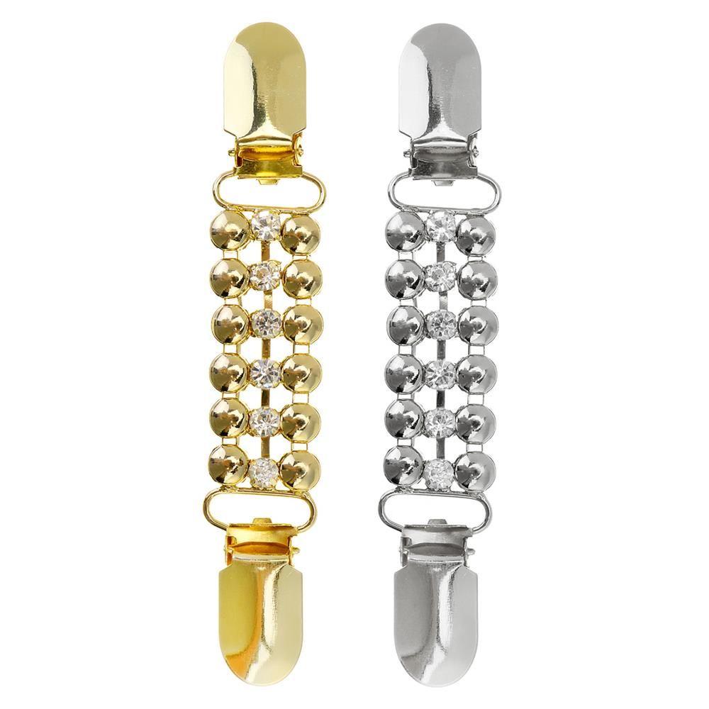 Trendy Retro New DIAMOND Sweater Blouse Pin Shawl Brooch Duck Clip Clasps Cardigan Clip