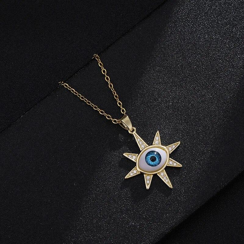 Турецкое ожерелье Lucky Evil Eye, женское 8 стилей, голубые глаза, женское очарование, модная эмалированная цепочка из нержавеющей стали, ожерелье, ювелирное изделие, подарок