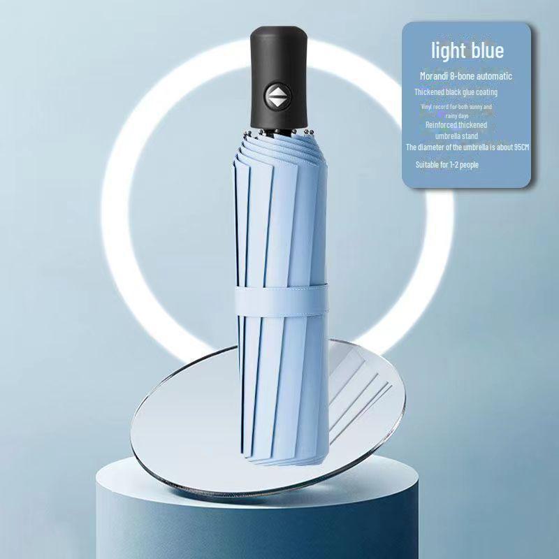 Корейский автоматический складной зонт двойного назначения для студенток — защита от солнца и дождя, устойчивость к УФ-излучению, большой размер.