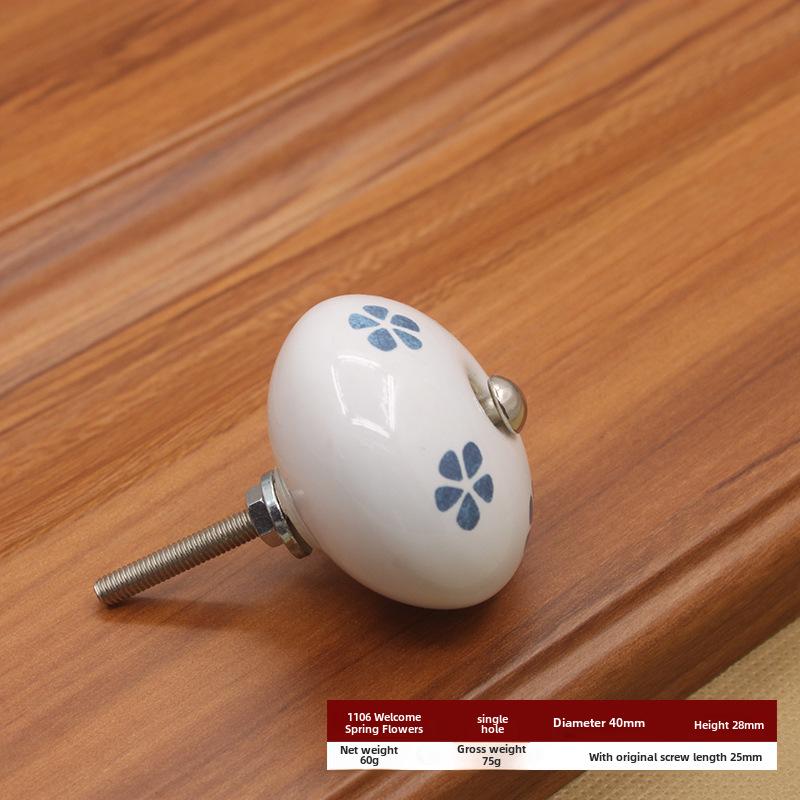 Керамическая ручка с одним отверстием в европейском стиле для шкафов и ящиков