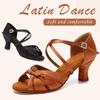 Latin Dance Shoes Women Adult Peep Toe GirlsSalsa Party Ballroom Dancing Shoes Soft Sole Heeled 6cm