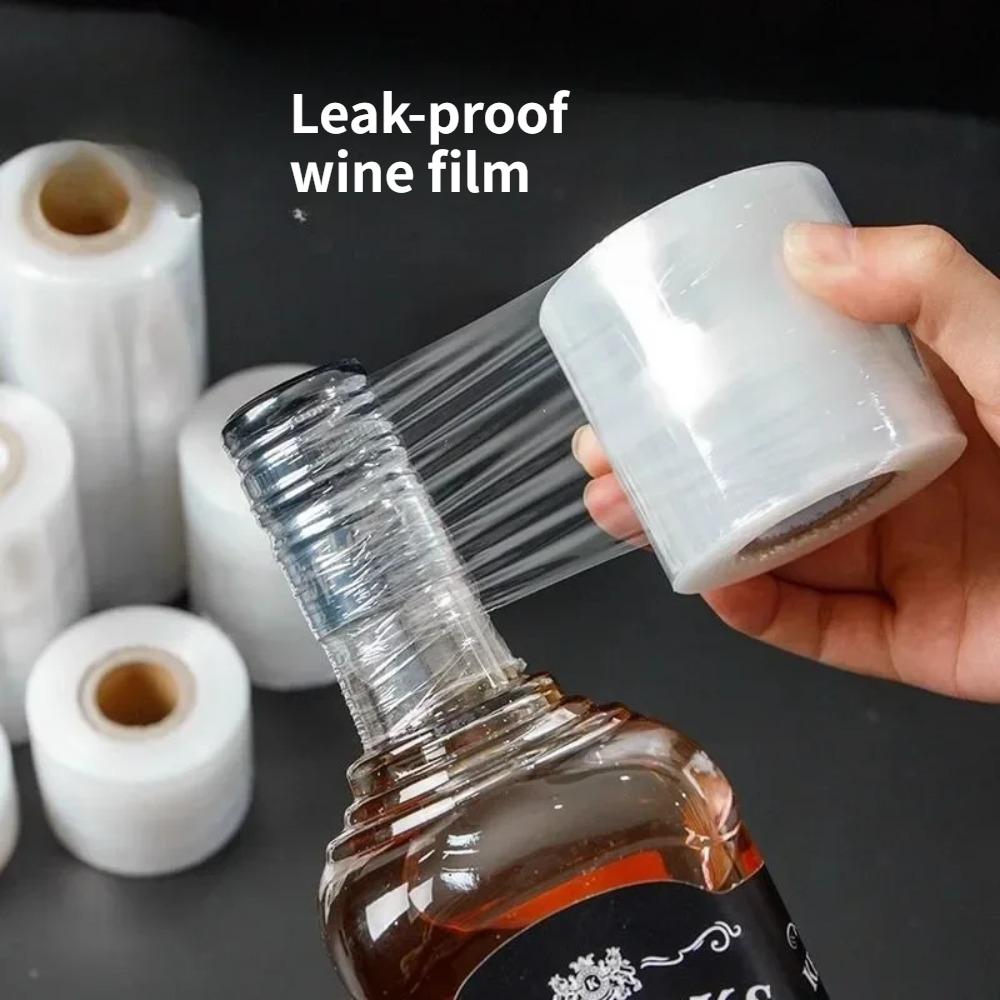 1PCS Leak-Proof Stretchable Wine/Liquor Bottle Seal - Anti-Evaporation, Anti-Aging White Film for Secure Storage