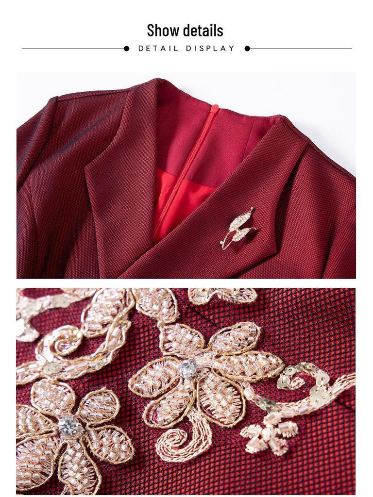 Высококачественное зауженное платье с V-образным вырезом Осень 2025 для мам невесты