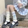 Зимние теплые чулки до колена для женщин, толстые носки, высокие ботильоны, длинные чулки, цветные, с кружевной отделкой, модные длинные леггинсы.