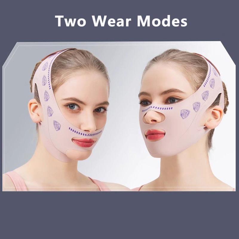 Двухслойная маска для подбородка, V-образная линия, формирующая маска для лица, скульптурирующая маска для сна, ремешок для похудения лица, пояс для лифтинга лица