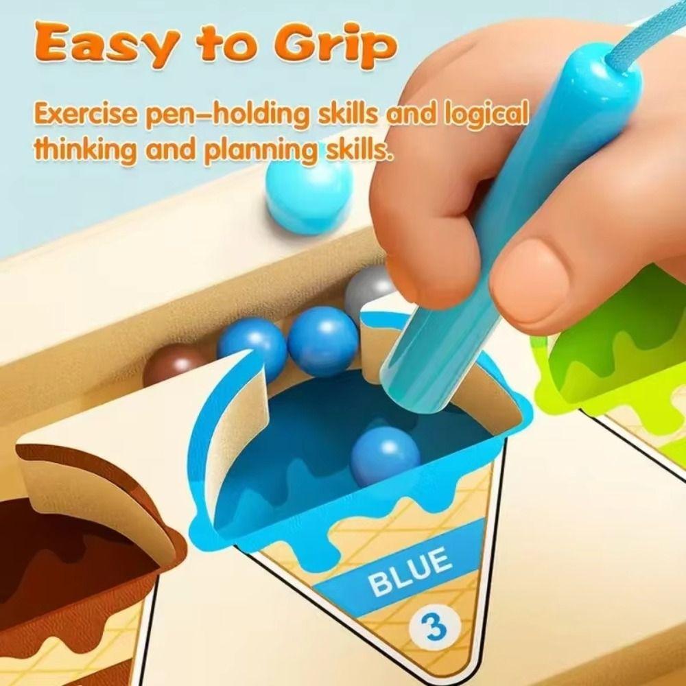 Bead Maze Color Sorting Game Wooden Magnetic Sorting Travel Board Family Parent Child