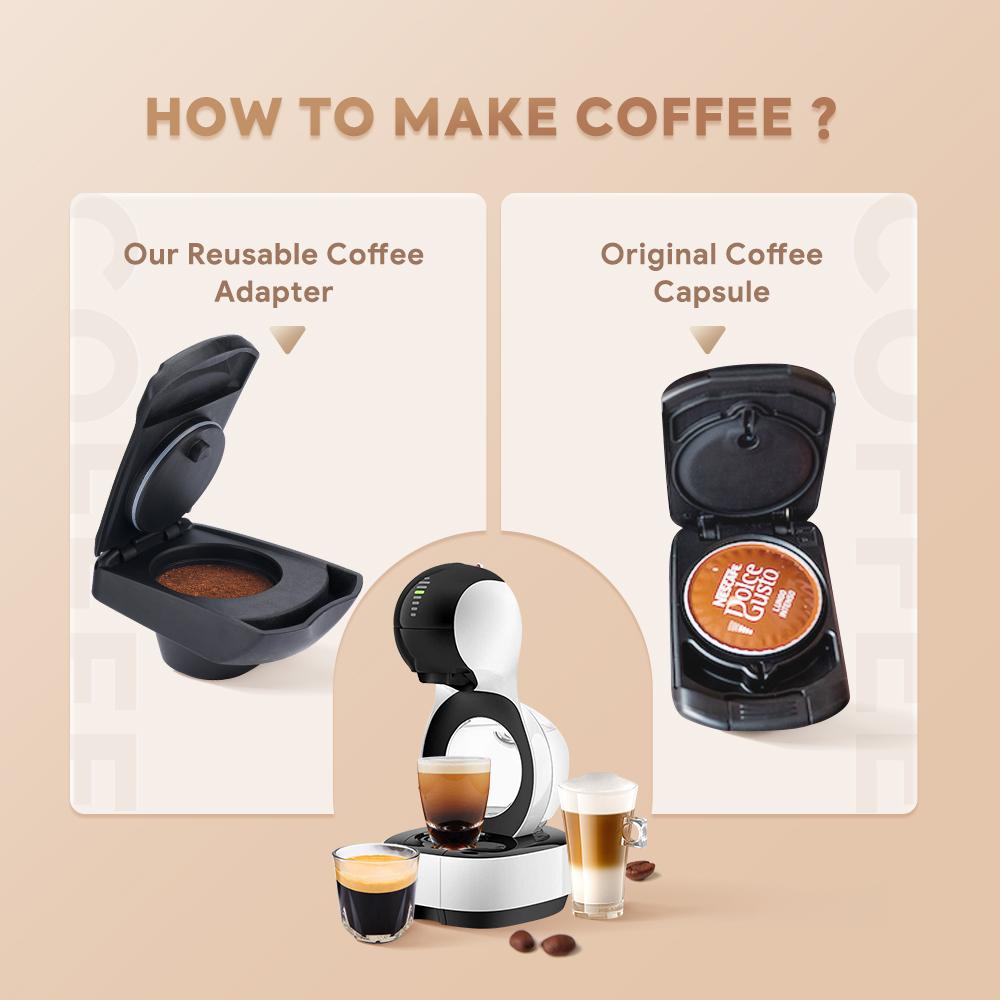 Reusable Refillable Coffee Adapter Powder Dish Cup Compatible with Dolce Gusto Lumio EDG325 Coffee Machine Drawer Holder
