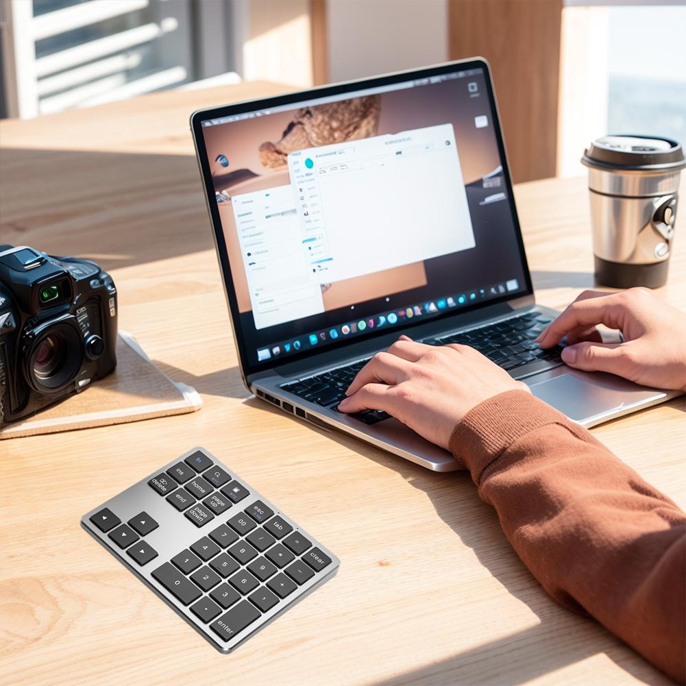 2.4G Bluetooth-совместимая цифровая клавиатура USB-перезаряжаемая 35 клавиш Беспроводная numpad Ультратонкая цифровая клавиатура для Android IOS Window