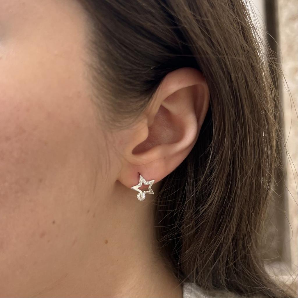 Silver Earrings with Cubic Zirkonia (2137573)