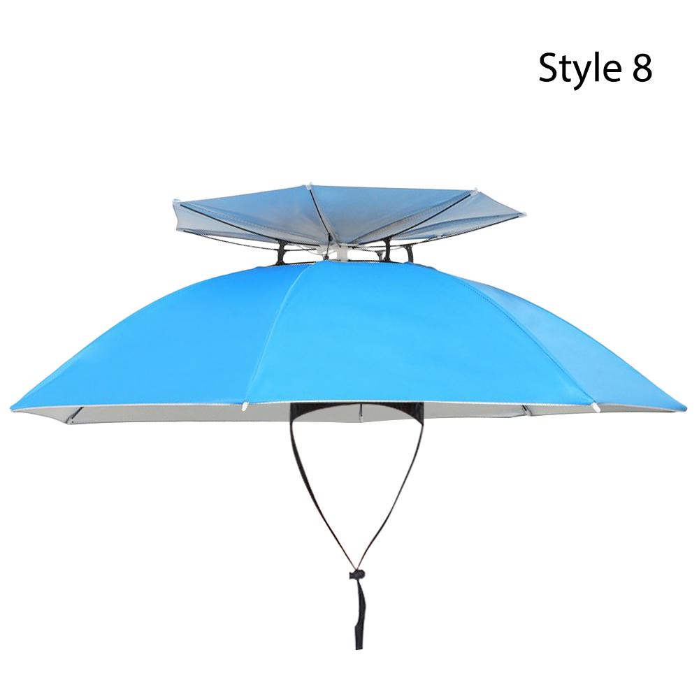 Double-layer Windproof Fishing Umbrella Hat Waterproof Head Umbrella Hat Umbrella Cap Unisex