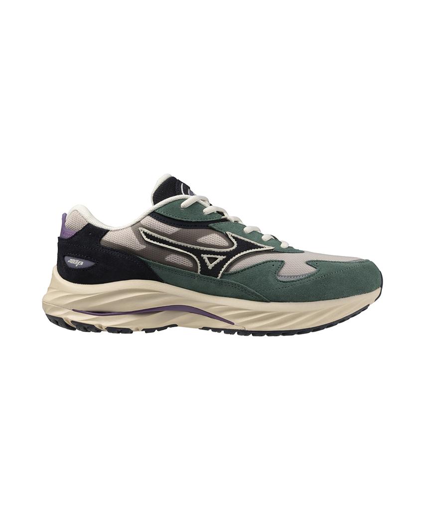 Mizuno (мужчина) Wave Rider Beta - Серебряное Облако:Вулкан:Бистро-зеленый / D1Ga330918