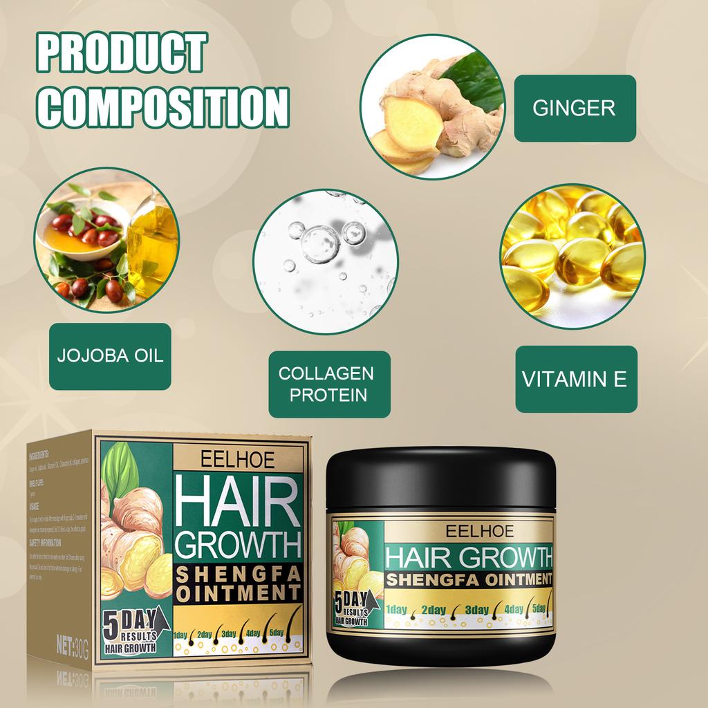 Ginger Hair Care Cream Hair Growth Anti-dandruff Anti-itchy Scalp Massage Stimulate Hair Follicles Smooth Hair Care Cream