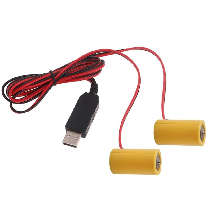 2-в-1 Устранители батарей типа C Заменяют батареи 1,5 В LR14 C USB-источник питания