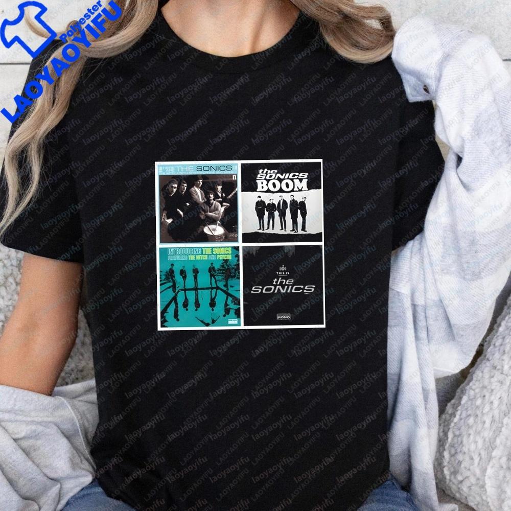 Streetwear Retro The Sonics Rock Band Fashion ShortSleeved Unisexs And Unisexs Universal RoundNeck Comfortable TShirt