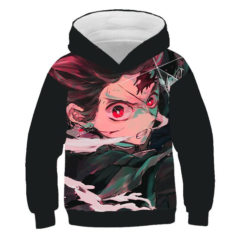 2025 Детские 3D Толстовки Demon Slayer Мода Осень Мальчики Толстовка Худи Манга Kimetsu No Yaiba Мальчики Девочки Джемперы 4-14 лет Одежда