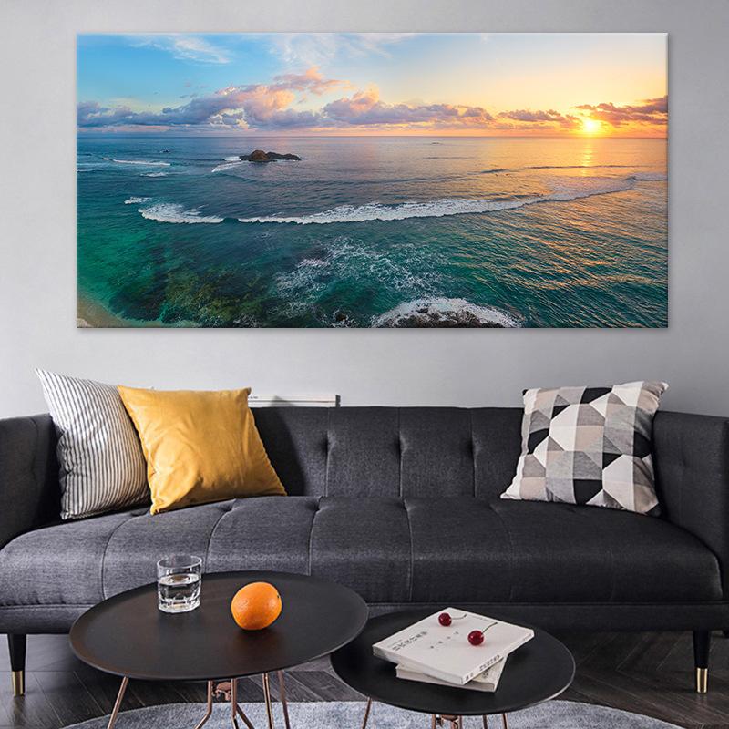 Морской восход пейзаж, декоративная картина на холсте, домашняя гостиная, декоративная картина, безрамное ядро
