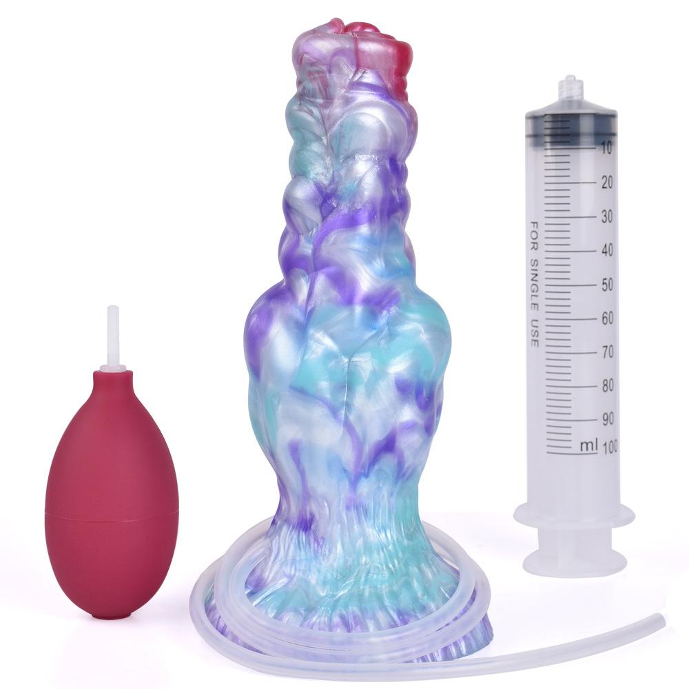 Ejectable Water Spray Dildo - Realistic Silicone Dog Penis Toy for Women, G-Spot Stimulation Adult Sex Toy with Squirt Function