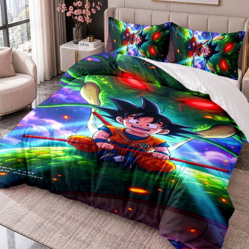 Dragon Ball 3Pcs Bedding Set Duvet Cover With Two Pillowcases For Bedroom Home Decoration
