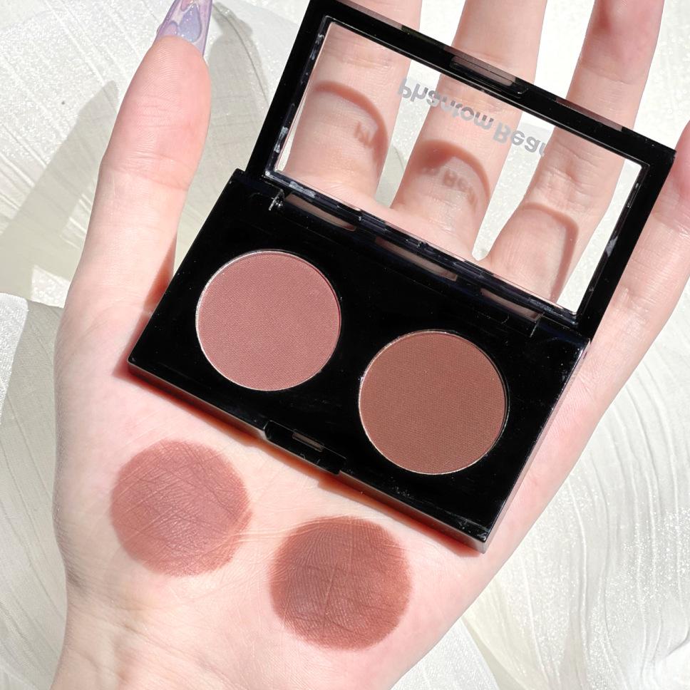 Phantom Little Bear Dual Eyeshadow - Blue/Black/White, Shimmer & Matte, Douyin Kuaishou Style