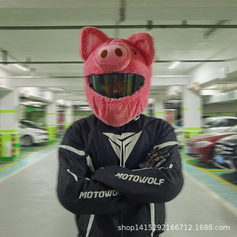 Чехол для мотоциклетного шлема, мультяшный плюшевый шлем, шляпа с безумными большими гибкими ушками, забавный защитный чехол для шлема для езды