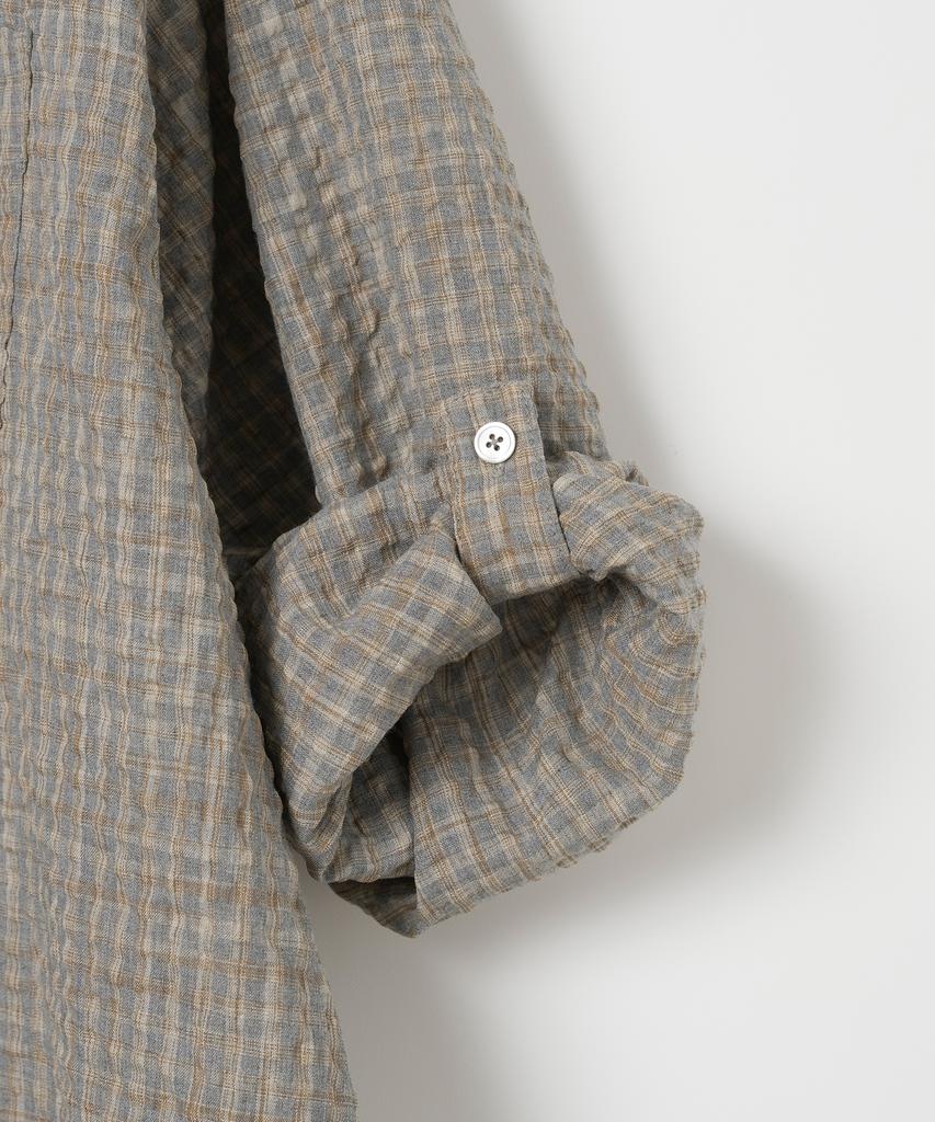 MILLO ARCHIVE Box Check Roll-Up Shirt [Mocha Beige]