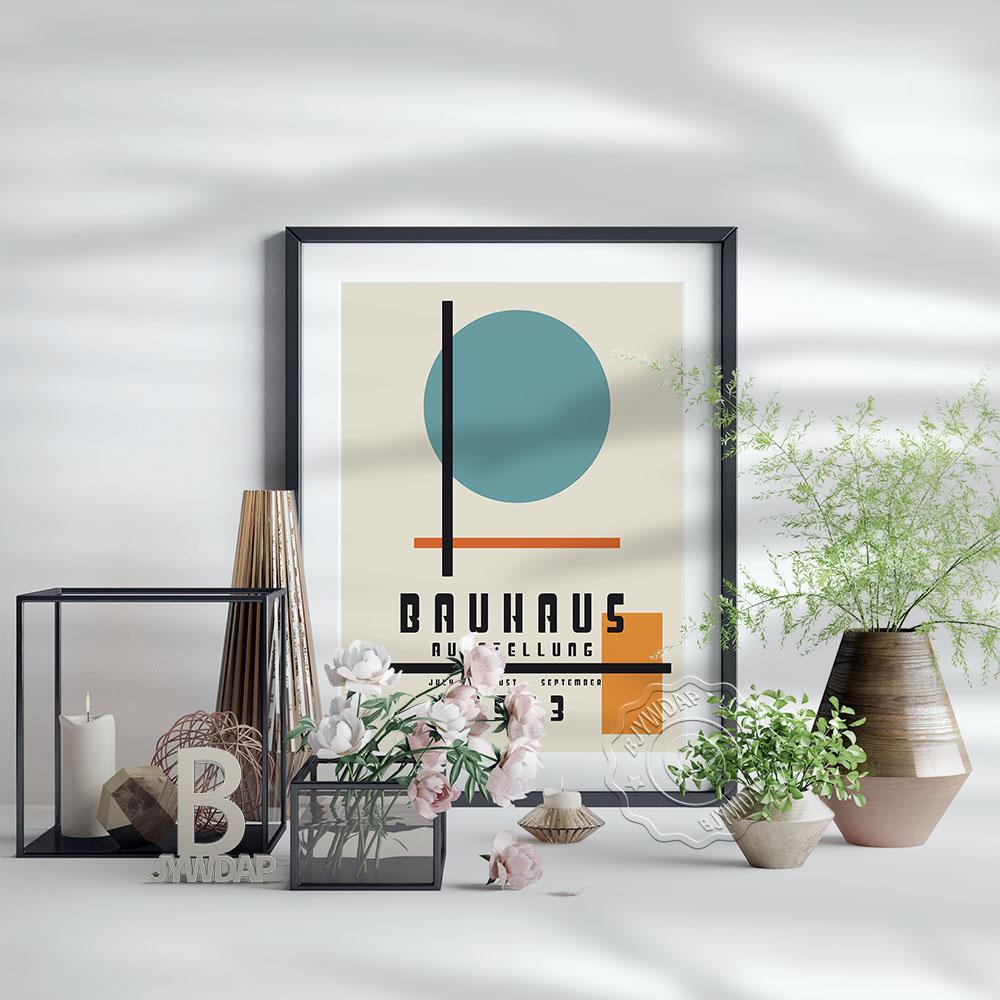 Bauhaus Art Prints Poster, Minimalist Circle Linellae Connect Poster, Bauhaus Geometric Printable Wall Art Home Bedroom Decor No Frame
