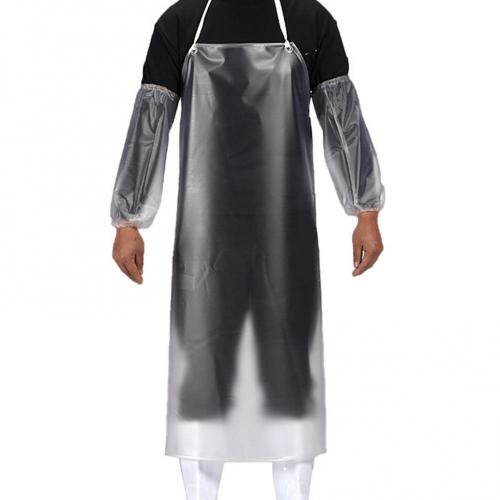 Водонепроницаемый прозрачный ПВХ фартук с рукавами на завязках сзади Ресторан Мясник Чистая Кухня Аксессуар для готовки
