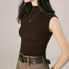 Весна и лето полуводолазка маленькая халтер жилет женский все соответствующий низ свитер вязаный свитер жилет без рукавов короткий топ носить